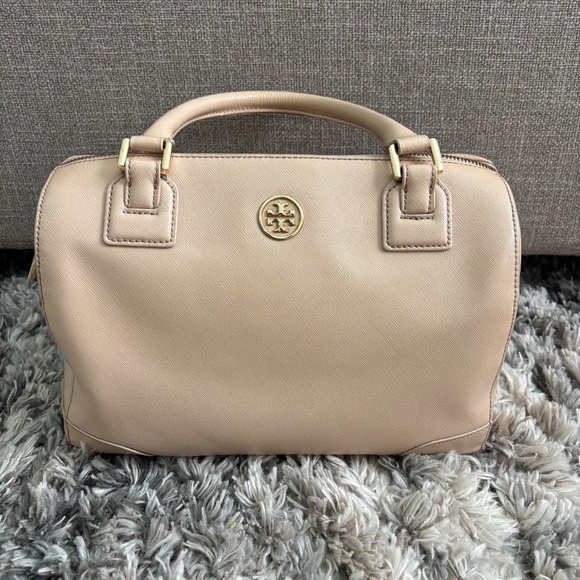 Tory Burch Robinson Middy Satchel – Dark Sahara Saffiano Leather Bag - Picture 7 of 14